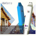 ISK013 พอตใช้แล้วทิ้ง 3000 พัฟ ปรับกระแสลมได้ ชาร์จใหม่ได้ Puffs Disposable POD Thailand